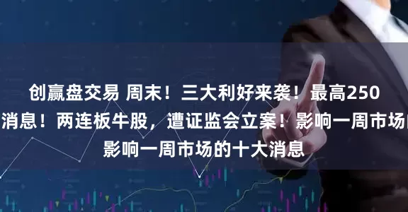 创赢盘交易 周末！三大利好来袭！最高250%，关税大消息！两连板牛股，遭证监会立案！影响一周市场的十大消息