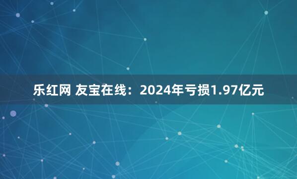 乐红网 友宝在线：2024年亏损1.97亿元